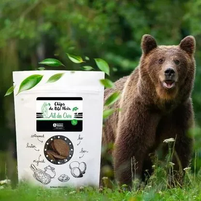 Chips de bl&eacute; noir &agrave; l'ail des ours 100 g