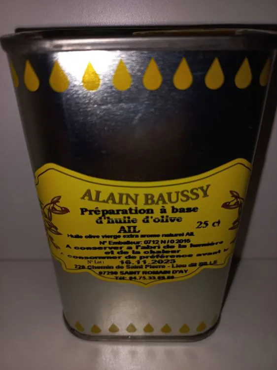 Huile d'olive &agrave; l'ail 25 cl