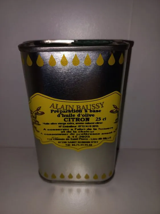 Huile d'olive citron 25 cl