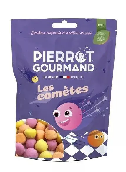 Sachet refermable 100g de bonbons g&eacute;lifi&eacute;s Com&egrave;tes