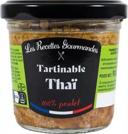 Terrine 100%  poulet aux &eacute;pices tha&iuml;  90 g